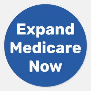 Pegatina Redonda Expandir Medicare ahora