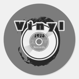 Pegatina Redonda Expediente 1973 del VINILO 45 RPM