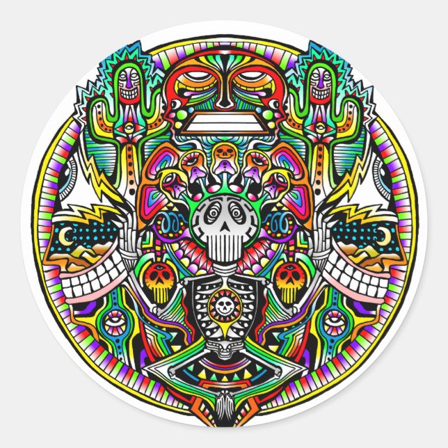 Pegatina Redonda Experiencia de sonido (Anverso)