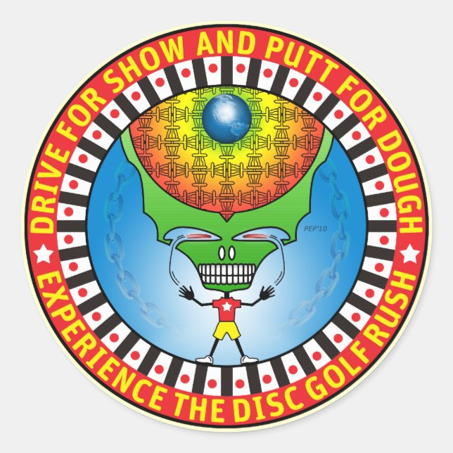 Pegatina Redonda Experimente La Erupción (Anverso)