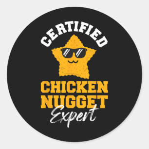 Pegatina Redonda Experto Certificado en Nuggets de Pollo - Niños Di