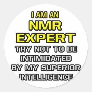 Pegatina Redonda Experto de NMR... Inteligencia superior