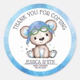 Pegatina Redonda Experto en acuarela sensacional Teddy Bear