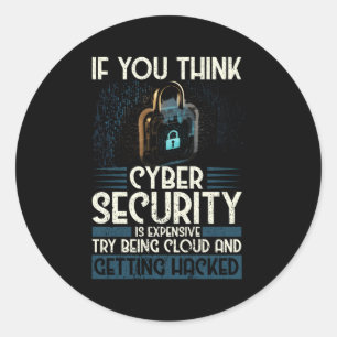 Pegatina Redonda Experto En Ciberseguridad Para Hacker Blanco Y Cyb