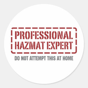 Pegatina Redonda Experto en Hazmat Profesional