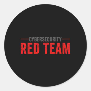 Pegatina Redonda Experto en seguridad informática del equipo rojo