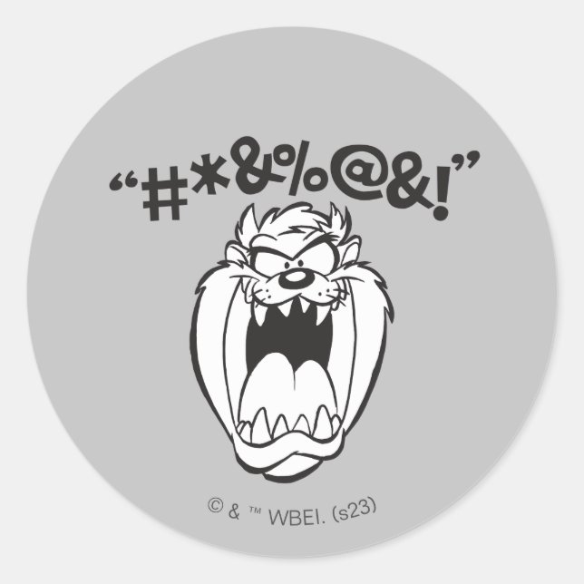 Pegatina Redonda Expletivos de Yelling TAZ™ (Anverso)