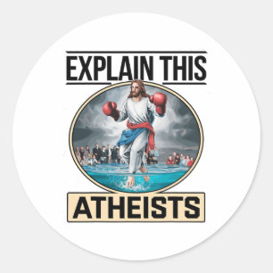 Pegatina Redonda Explicar a estos ateos Jesús Guantes de Boxeo Dive