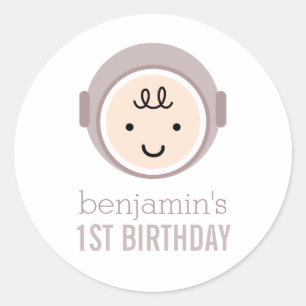 Pegatina Redonda Explorador de espacios