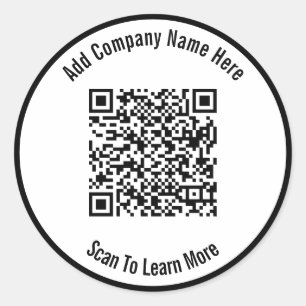Pegatina Redonda Explorar código QR Para Obtener Más Información