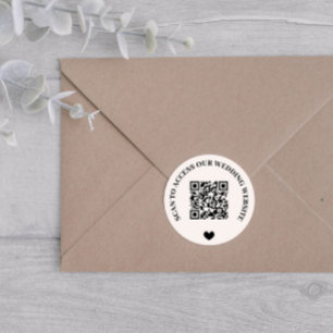 Pegatina Redonda Explorar Para Acceder Al Código QR Del Corazón Del