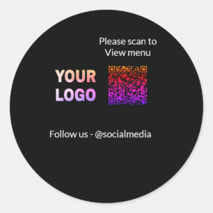 Pegatina Redonda Explorar para ver el restaurante del menú hotel QR
