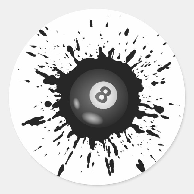 Pegatina Redonda Explosión de Billiard (Anverso)