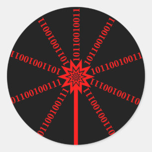 Pegatina Redonda Explosión de datos de fibra óptica