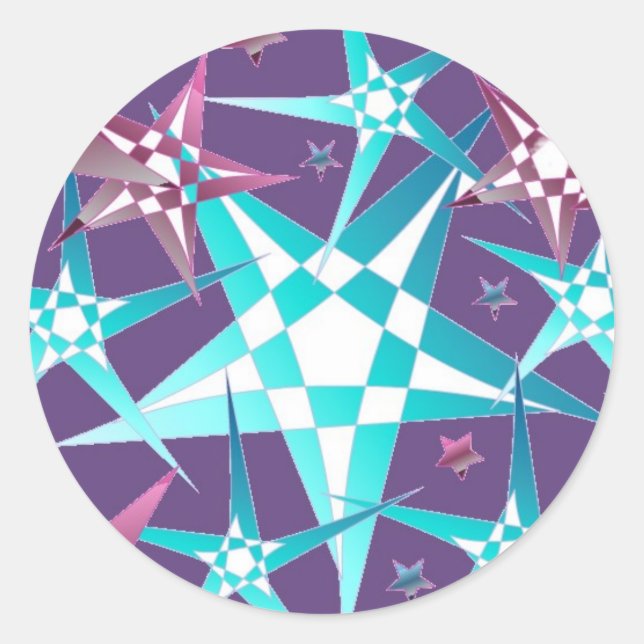 Pegatina Redonda Explosión de estrella (Anverso)