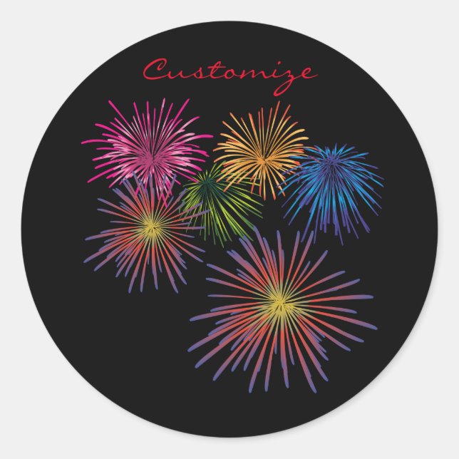 Pegatina Redonda Explosión de fuegos artificiales Thunder_Cove (Anverso)