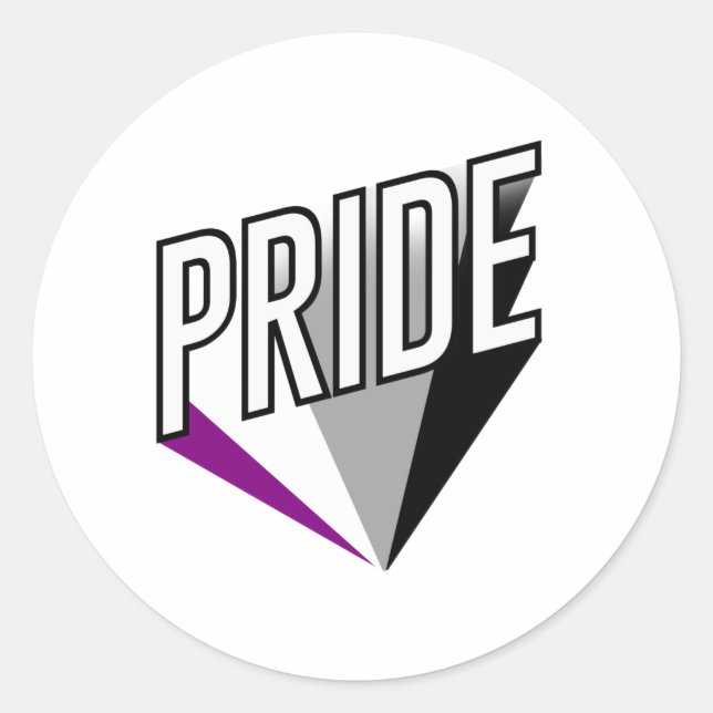 Pegatina Redonda Explosión del Orgullo Asexual (Anverso)