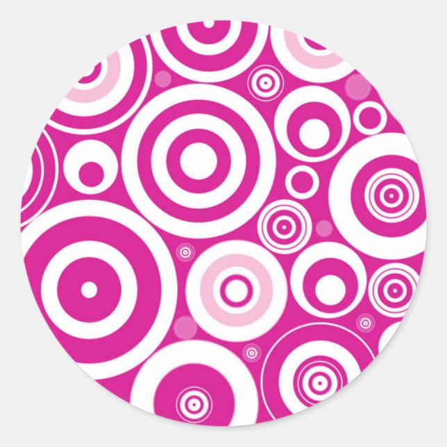 Pegatina Redonda Explosión Retro (Anverso)