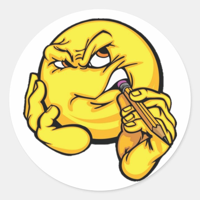 Pegatina Redonda Expresión de pensamiento personalizado (Anverso)