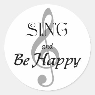 Pegatina Redonda Expresiones musicales "CANTAR Y Ser Feliz"