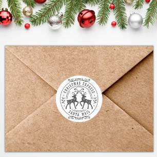 Pegatina Redonda Expreso de Navidad de Santa lindo para niños