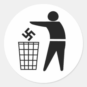 Pegatina Redonda Expulsando a los fascistas