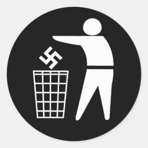 Pegatina Redonda Expulsando a los fascistas