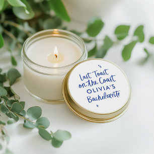 Pegatina Redonda Exquisitos tostadas a mano en la costa