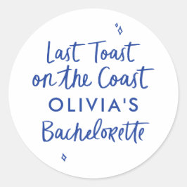 Pegatina Redonda Exquisitos tostadas a mano en la costa