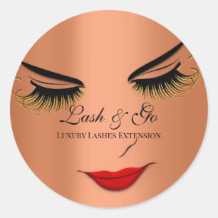 Pegatina Redonda Extensión de latigazos de artistas de maquillaje C