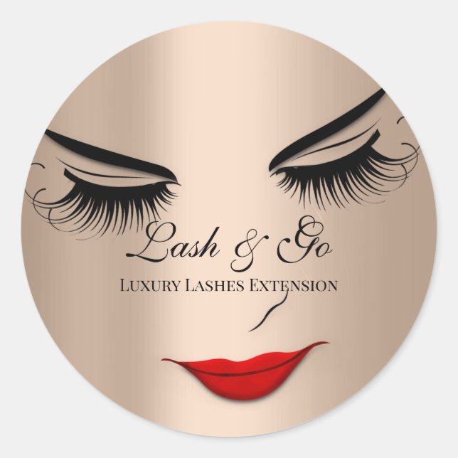 Pegatina Redonda Extensión de latigazos de artistas de maquillaje L (Anverso)