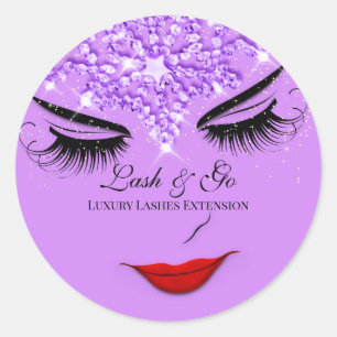 Pegatina Redonda Extensión de latigazos de artistas de maquillaje P