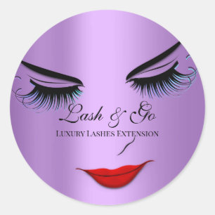 Pegatina Redonda Extensión de latigazos de artistas de maquillaje R