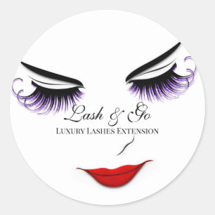 Pegatina Redonda Extensión de latigazos para artistas de maquillaje