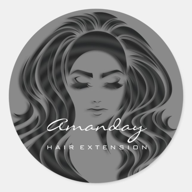 Pegatina Redonda Extensión de los latigazos del pelo Estilo maquill (Anverso)