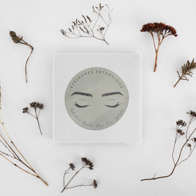 Pegatina Redonda Extensiones de pestañas de Relieve metalizado Faux (Subido por el creador)