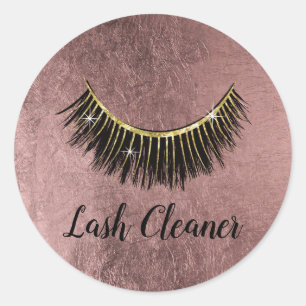 Pegatina Redonda Extensiones Eyelash Limpieza Rosa Oro