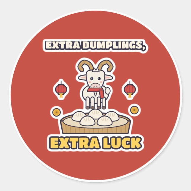 Pegatina Redonda Extra Dumpling (Anverso)