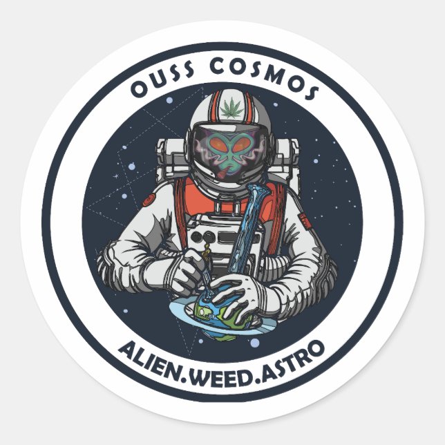 Pegatina Redonda extranjero (Anverso)