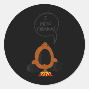 Pegatina Redonda Extraño a Obama
