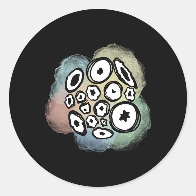 Pegatina Redonda Extraño Dios Estético En La Nube Pastel (Anverso)