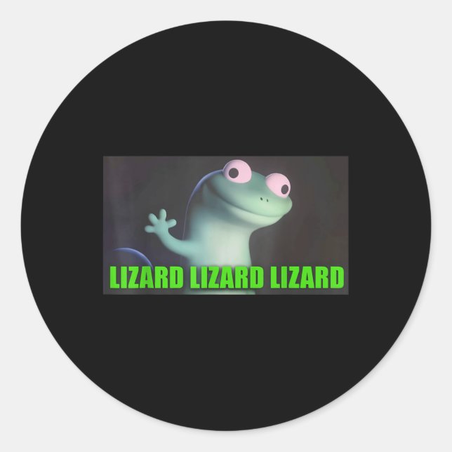 Pegatina Redonda Extraño divertido Lizard Lizard Lizard Meme Animal (Anverso)