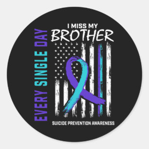 Pegatina Redonda Extraño Mi Hermano Ame De Prevención De Conciencia