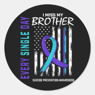 Pegatina Redonda Extraño Mi Hermano Ame De Prevención De Conciencia