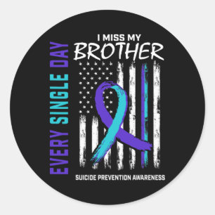Pegatina Redonda Extraño Mi Hermano Ame De Prevención De Conciencia