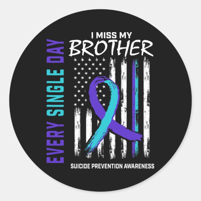 Pegatina Redonda Extraño Mi Hermano Ame De Prevención De Conciencia (Anverso)