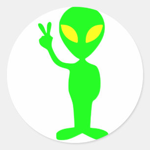 Pegatina Redonda extraterrestre