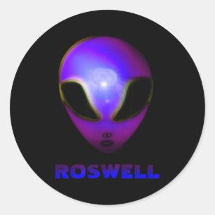 Pegatina Redonda Extraterrestre de Roswell Nuevo México