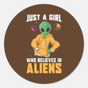 Pegatina Redonda Extraterrestre Extraterrestre Extranjera Sólo Un C