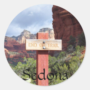 Pegatina Redonda Extremo de Sedona del rastro